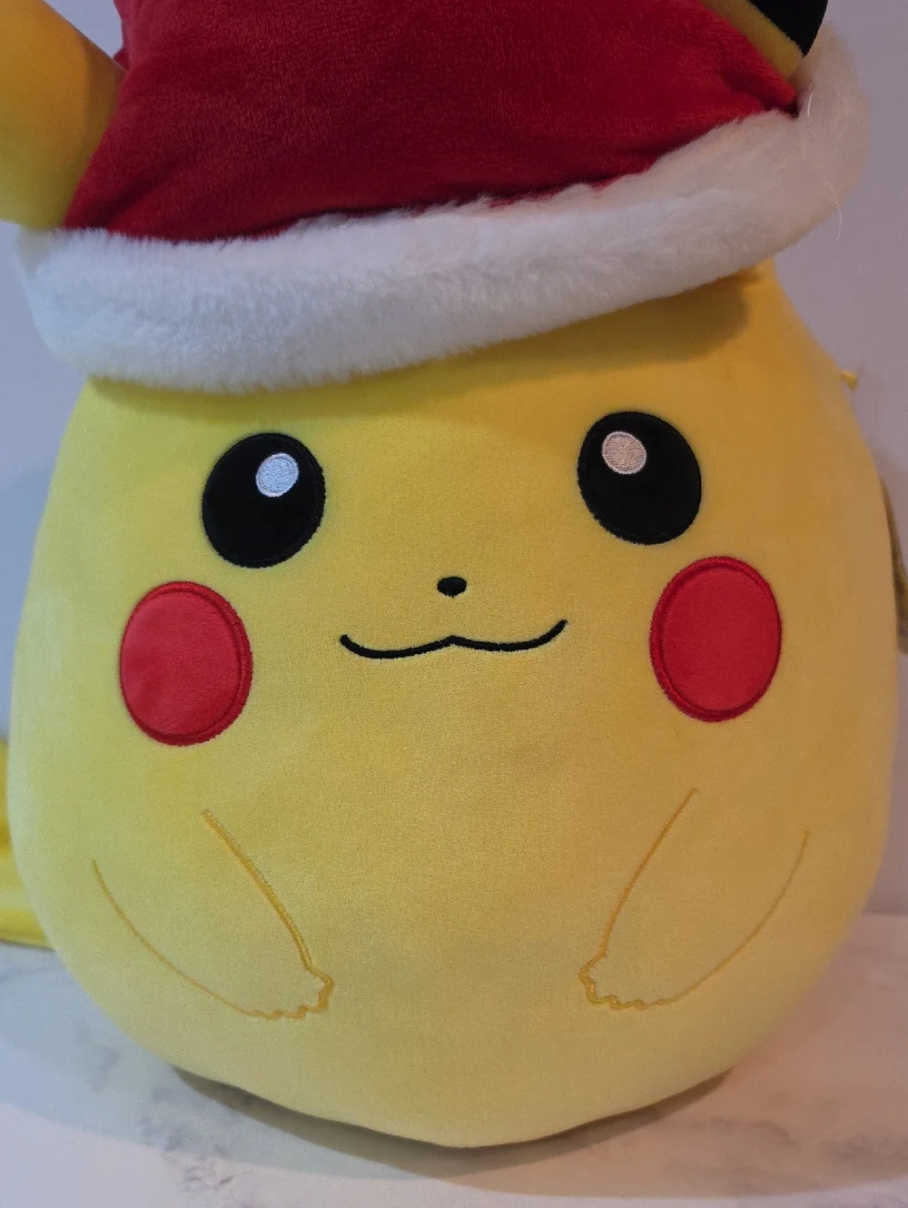 Squishmallows Pokemon  Pikachu Plush with Santa Hat - Yellow & Red Holiday Plush